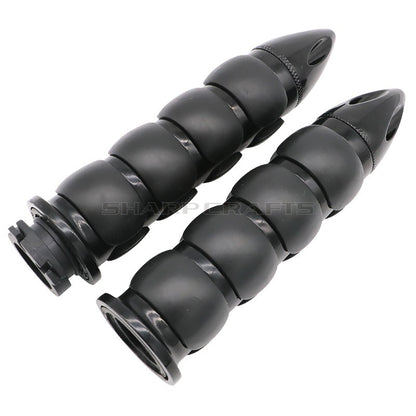 1" 25mm & 7/8'' 22mm Billet Rubber Flame Spike Hand Grips For Harley Honda Kawasaki Suzuki Yamaha  Bikes Cruiser Chopper Custom