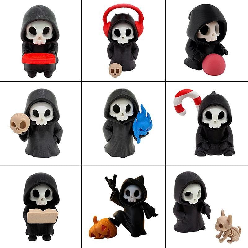 Hot Gothic Grim Reaper Figurines, Cute Skeleton Desk Decor, Skeleton Statue, Spooky Small Halloween Ornament, Halloween Gift