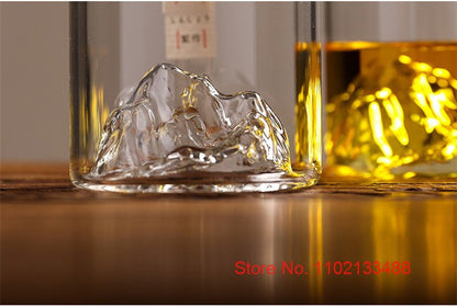 Copo de Uísque Japonês de Gelo para Uísque Puro Copos de Uísque de Montanha 3D Caixa de Presente de Madeira Taça de Conhaque Copo de Vodca Copo de Vinho