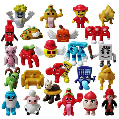 8/12/24 peças Roubar um Brainrot W ou L 77 Figura Trabalho Sahur Esok Sekolah Morango Elefante Bonecos de Ação Modelo Meowl Boneca Brinquedo Presente