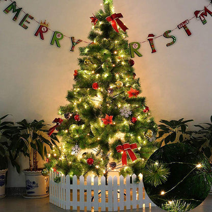 10m-200m LED String Lights Outdoor Green Copper Wire Fairy Lights Christmas Garland For Yard Garden Party Christmas Tree Decor