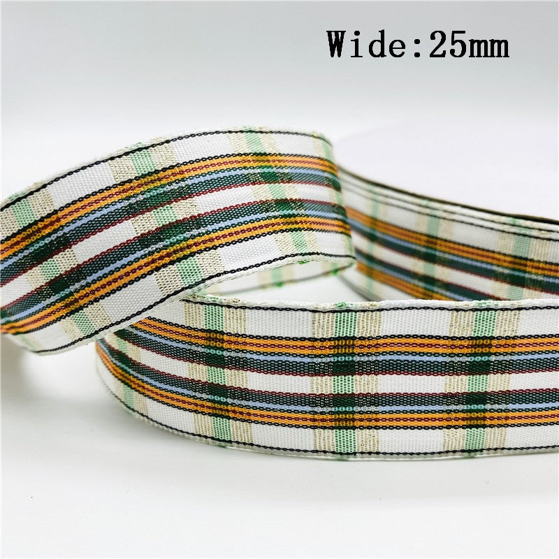 5yards/Lot 10mm 25mm Plaid Ribbon Christmas Decor Ribbon For Handmade Design Christmas Decoration DIY Gift Wrapping