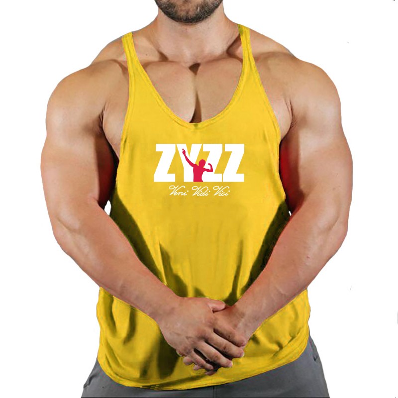Gym Sleeveless Shirt Men Bodybuilding Tank Tops Fitness Workout Cotton Print Singlet Stringer Undershirt Male Casual Summer Vest
