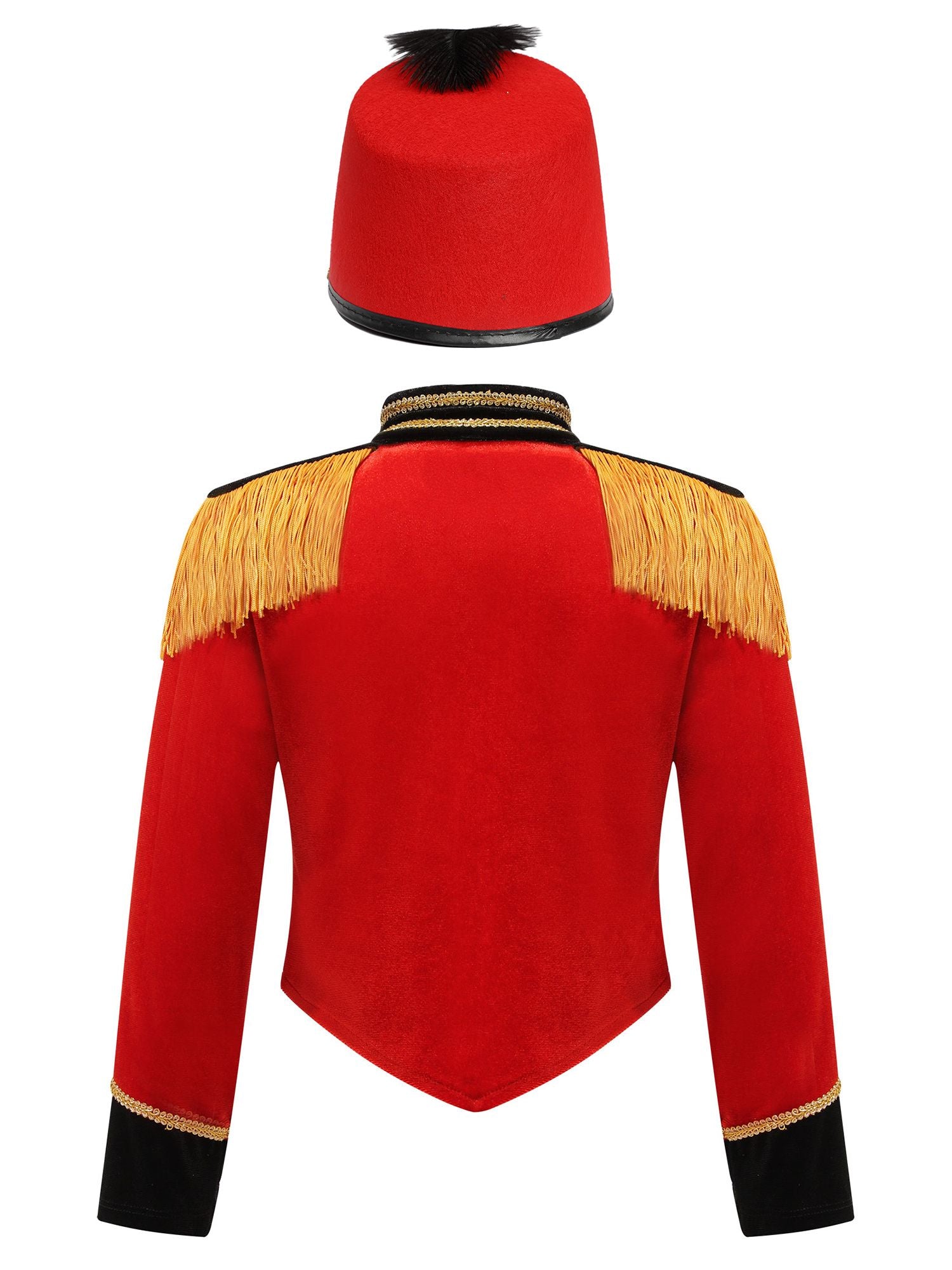 Girls Boys Marching Band Costume Outfits Circus Ringmaster Jacket Coat Team Performance Drummer Drum Major Uniform with Hat Sets