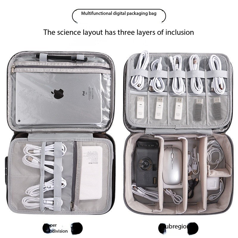 Locking Tech Organizer Bag - Anti-Theft Storage Case with Password Protection for iPad, Laptop Cables & USB Drives