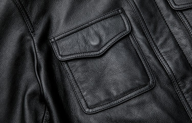 Wholesales.100% Genuine Leather jacket.Classic casual black Men cowhide clothes.quality plus size leather coat.Father's gift