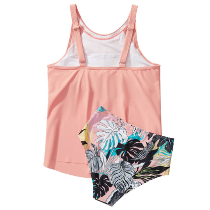 Women Tummy Control Tankini Bathing Suits High Waisted Padded Swimwear Plus Size Beachwear Swimsuit Bikini Sets Female