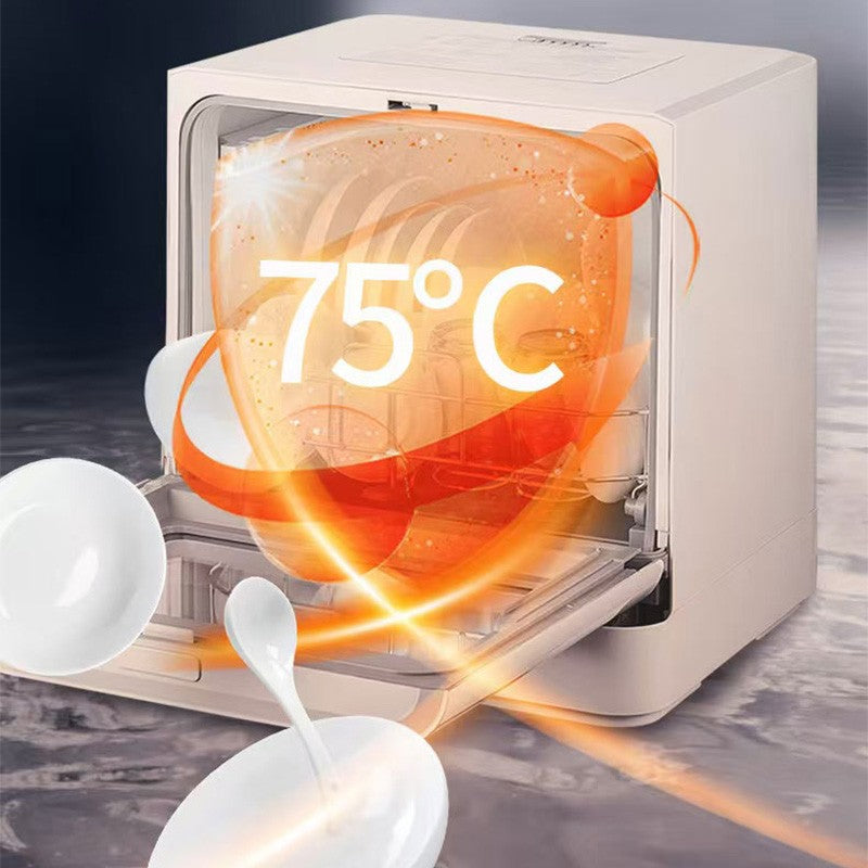 RJH-T06 Countertop Dishwasher Portable, No Installation Required, Smart 75SSD5 High-Temperature Drying, Household Dishwasher