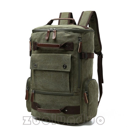 Mochila Masculina Vintage Lona Mochila Escolar Masculina Bolsas de Viagem Mochila de Grande Capacidade Mochila para Laptop Bolsa de Alta Qualidade