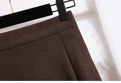 Plus Size Skirt Women 2024 Winter High Waist Elastic Velvet A Line Mermaid Skirt Korean Style Elegant Brown Or Black Long Skirts