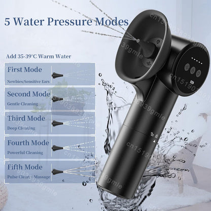 Ferramenta Elétrica para Remover Cera do Ouvido Secador de Ouvido 2 em 1 Limpador Inteligente de Ouvidos Ferramentas de Limpeza de Ouvidos Sem Dor Massagem Segura à Prova d'Água de 5 Níveis
