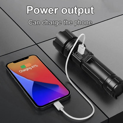 10000mAh High Power Led Flashlight 5000M Long Range Torch Rechargeable Ultra Powerful Outdoor Tactical Hand Lamp Camping Lantern