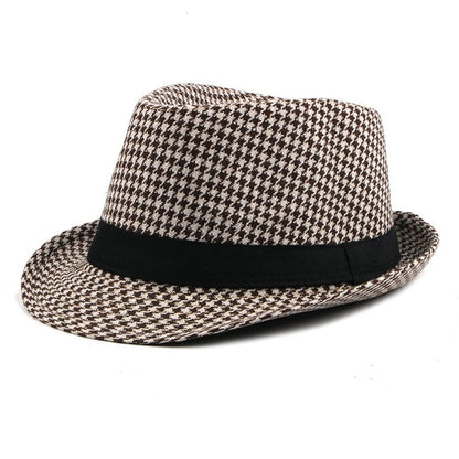 Chapéu de Lã para Casamento Primavera Verão para Homens de Meia-Idade, Casal, Moda Outono Inverno, Festa Xadrez, Design de Luxo, Chapéu Jazz Fedora para Mulheres