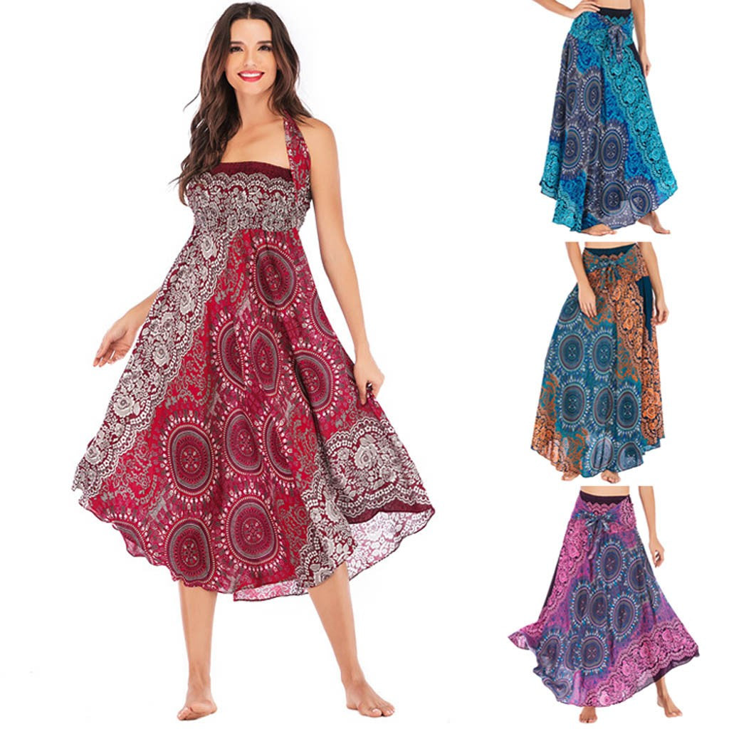 Sexy Summer Long Boho Bottom Women Skirt Vintage Casual Ropa Mujer Faldas Loose Fashion y2k Maxi Skirts Woman Clothing Saia Jupe