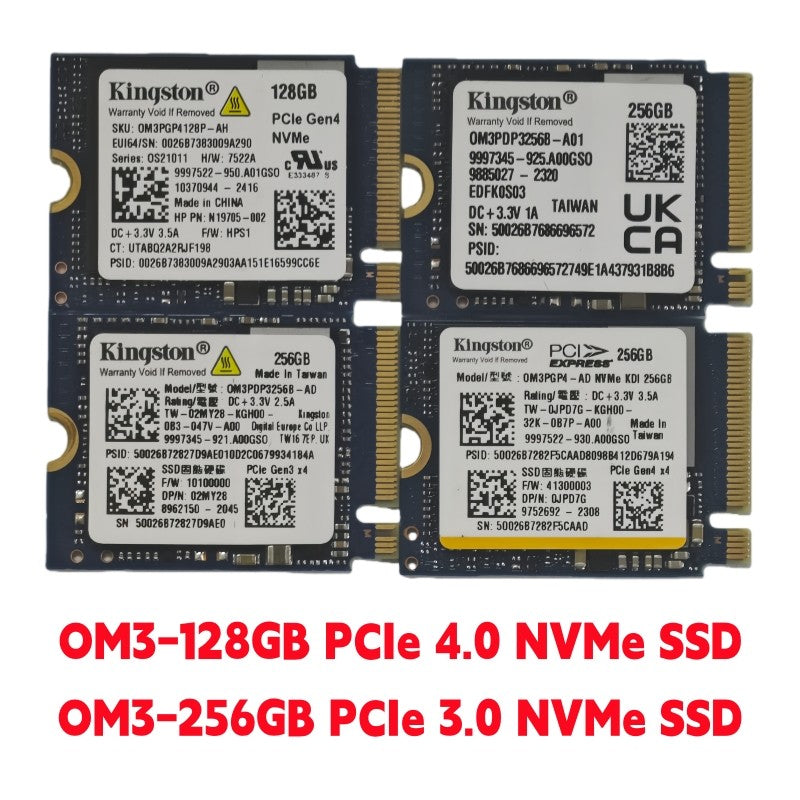 SSD Interno NVMe M.2 2230 para Jogos Kingston OM3 128GB PCIe 4.0 e OM3 256GB PCIe 3.0 - Compatível com Stream Deck, Laptop e Desktop