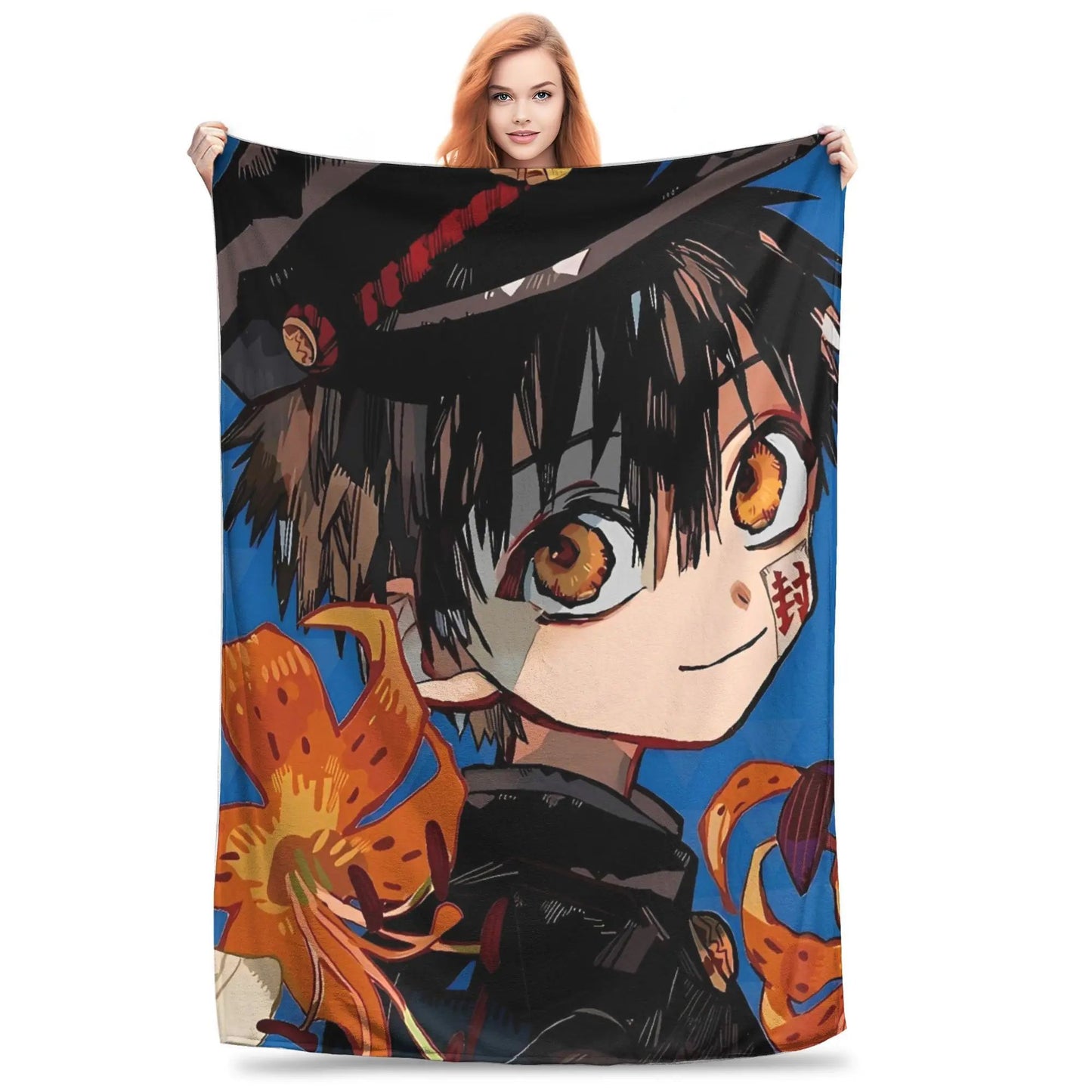 Hanako Kun Japanese Cute Throw Blanket Soft Warm Plush Bedding Home Decor Camping Flannel Bedspread Cover