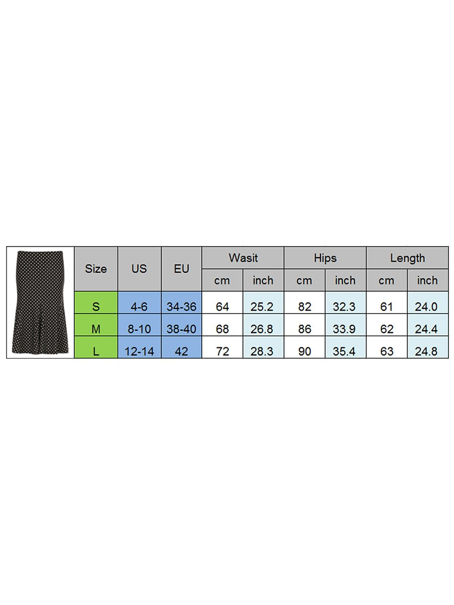 Women's Midi Skirts Dot Print Low Waist Skirts Spring Summer Casual Skirts 2025 Fashion Casual Elegant Clothes