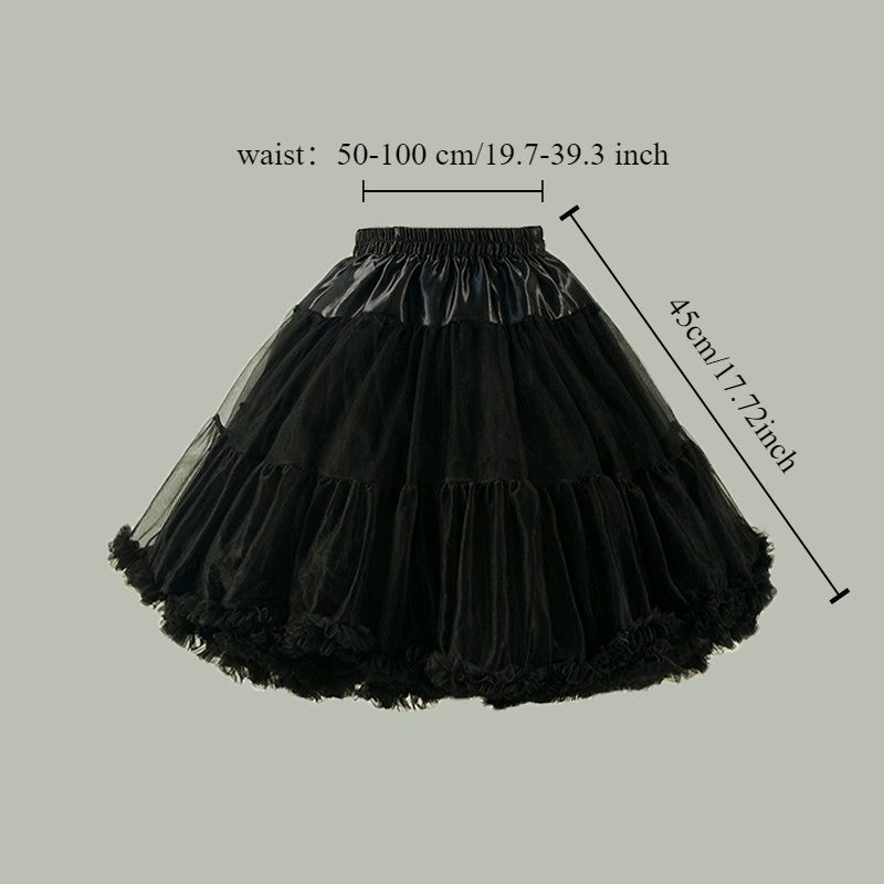 Woman Tutu Skirt Petticoat Crinoline Underskirt Fluffy Pettidress Ladies Puffy Tutu White Luxury Skirt Wedding Dress Bottom Loli