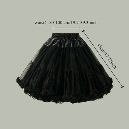 Woman Tutu Skirt Petticoat Crinoline Underskirt Fluffy Pettidress Ladies Puffy Tutu White Luxury Skirt Wedding Dress Bottom Loli