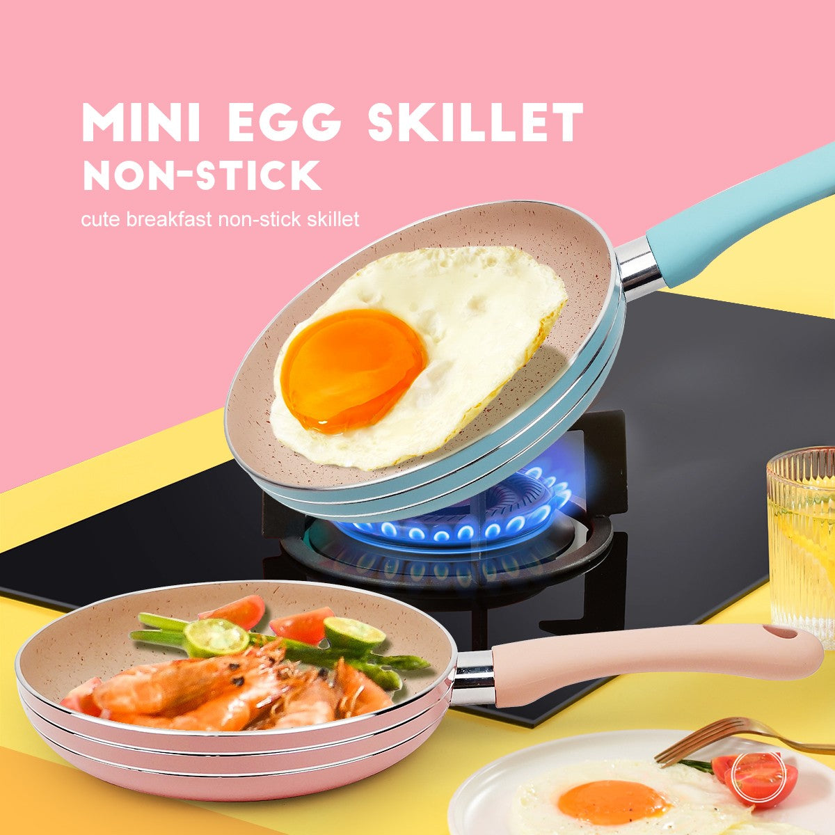 16cm Mini Non-stick Frying Pan Egg pan Breakfast Omelet Pans Skillet Pancake Home Induction Gas Stove Saucepan Kitchen Cookware