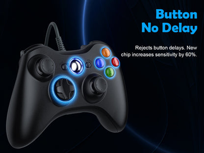 For Xbox 360 Slim/Lite/E/PC Controller,Wireless/Wired Game Remote Control 6-axis Gryo Dual Vibration Precision Joystick Gamepads