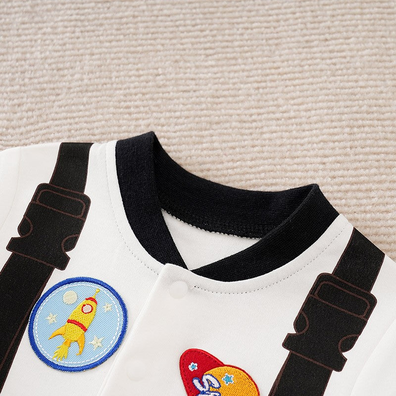Long Sleeve Baby Newborn Toddler Spring Autumn Astronaut Boys Cartoon Printed Clothes 0-18 months Romper Cotton Baby Jumpsuit