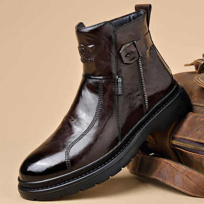 British-style Men's Casual Retro Chelsea Boots for Men Autumn Winter Cow Leather Shoes Male Fashion New Designer Ankle Boots Man