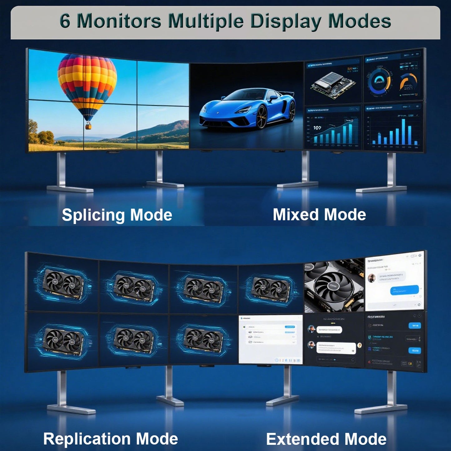 SRhonyra AMD R7 350 Graphics Card Multi- display 2/4GB GDDR5 128bit 6 HDMI Multi Screen Splicing Video Card GPU EDID
