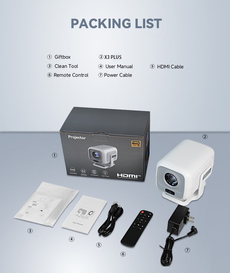 Projetor DITONG X3 Plus HD nativo 1080P suporte 4K Android projetor Foco automático LED Vídeo Home theater mini Projeção de filme
