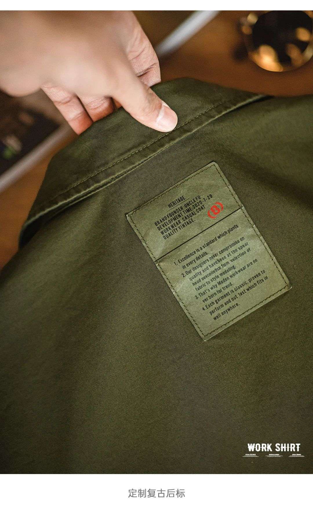 Maden Summer Vintage Four Pockets Short Sleeve Shirts for Men Cotton Green Loose Turn-down Collar Shirt Cargo Tops Male XL XXL