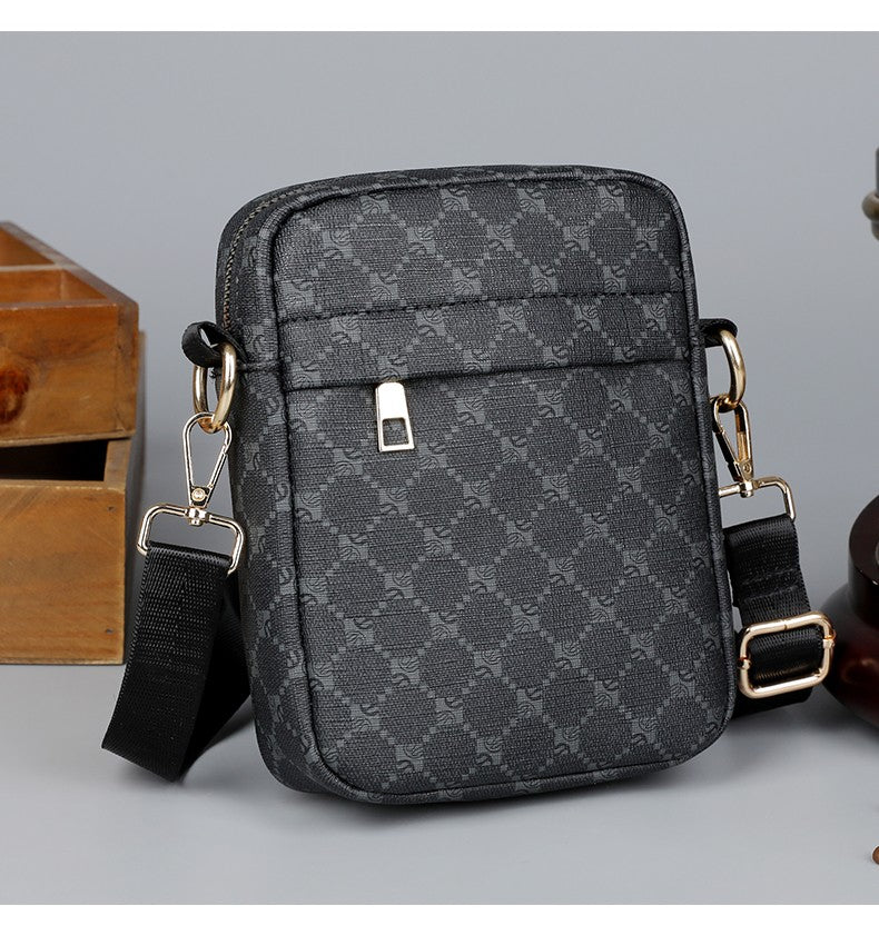 Luxury Designer Men Small Shoulder Bag PU Leather Messenger Crossbody Phone Bag For Men Vintage Style Men Handbag Bag Bolsa Sac