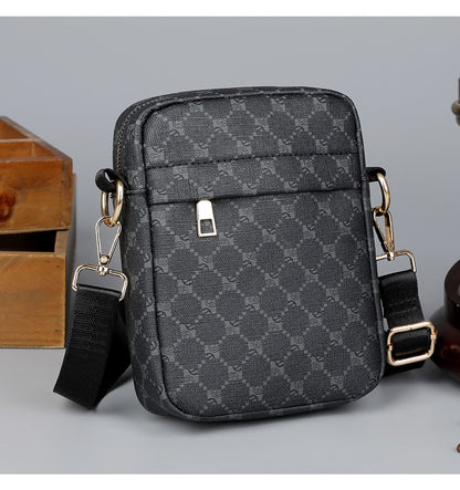 Luxury Designer Men Small Shoulder Bag PU Leather Messenger Crossbody Phone Bag For Men Vintage Style Men Handbag Bag Bolsa Sac