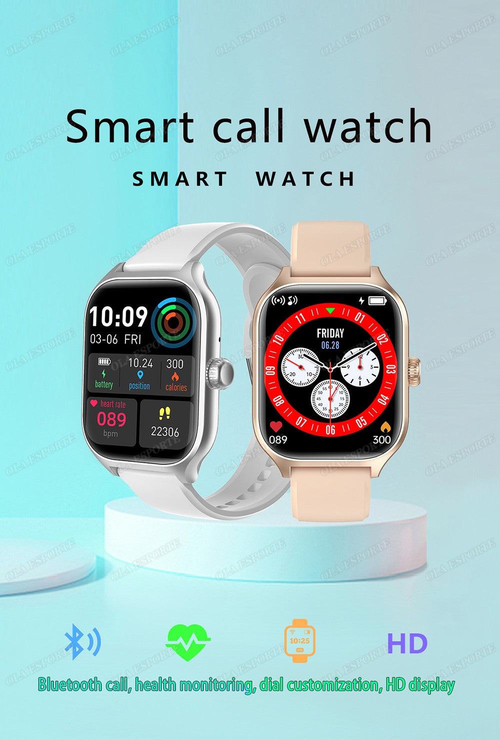 Smart Watch For Android IOS Watches 2.01inch HD Display Bluetooth Call Message Alert Music Sports Mode Smartwatch Men Women Gift