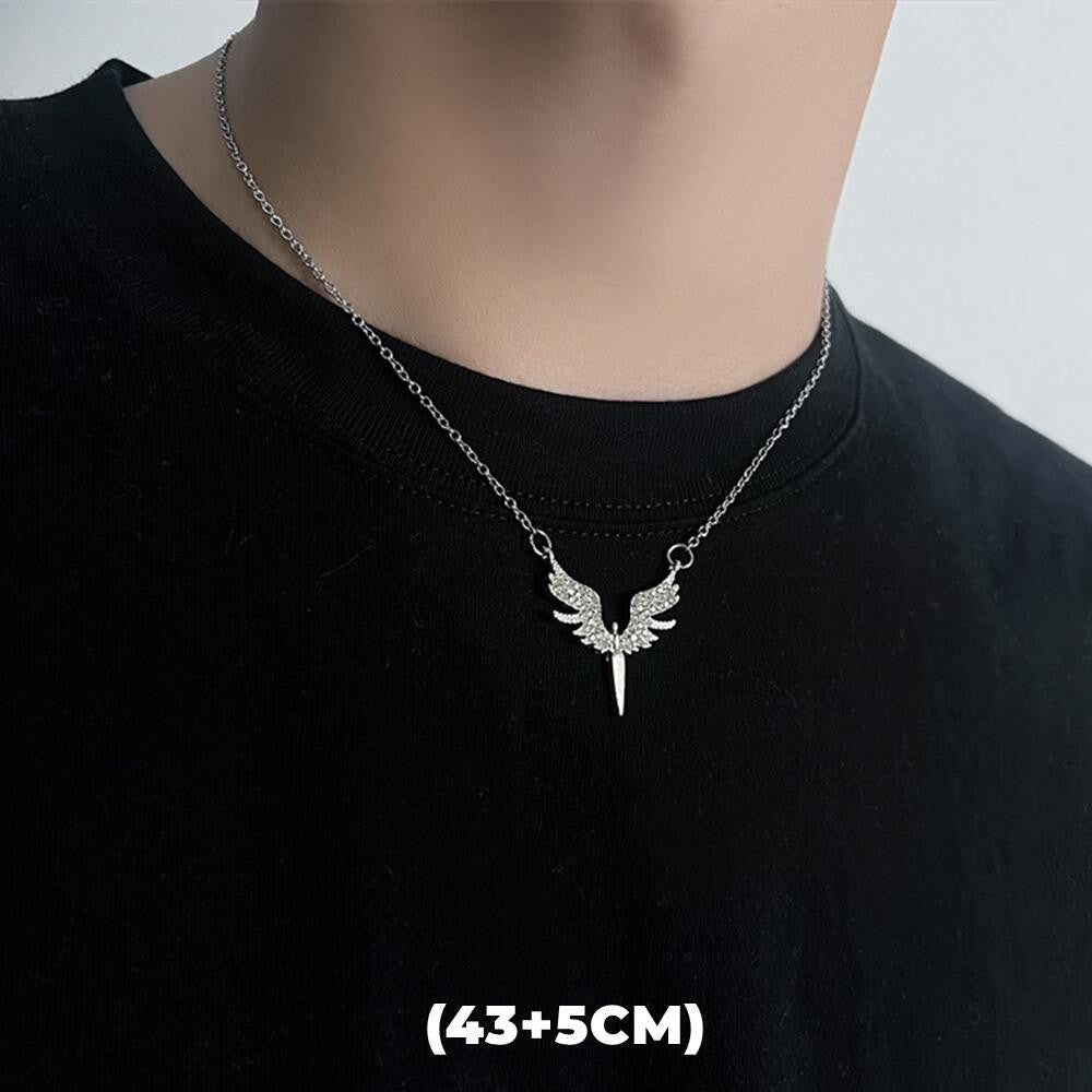 Colar de Hip Hop Zircon Star Camada Dupla Masculino Feminino Tendência Charme Aço Titânio Pingente Corrente Unissex Joias Atacado