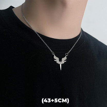 Colar de Hip Hop Zircon Star Camada Dupla Masculino Feminino Tendência Charme Aço Titânio Pingente Corrente Unissex Joias Atacado