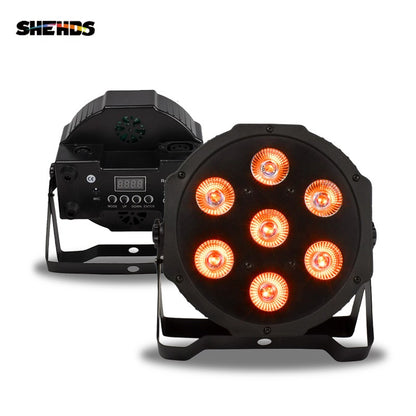 SHEHDS 1pcs LED 7x12W  Par Light 7x18W RGBWA+UV Moving Head Light Wash DMX 512  DJ Dicso Nightclub Party Christmas Audience