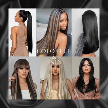Tape In Hair Extensions Synthetic Hair 10Pcs 20Inch Long Straight Skin Weft Straight Seamless Hair Invisible Tape In Hairpiece