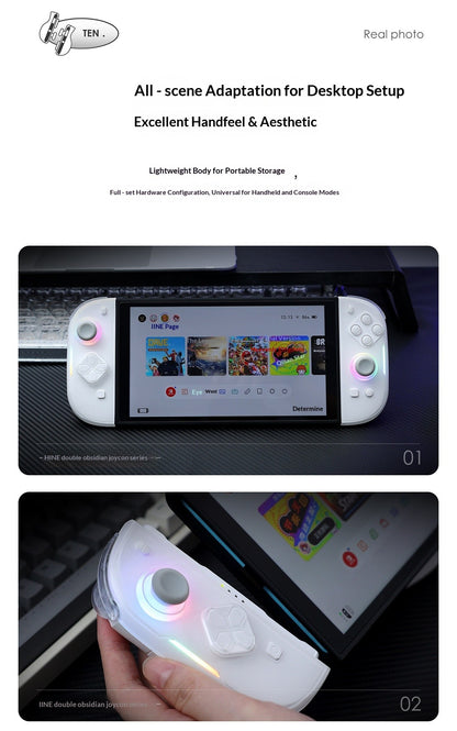 IINE Twin Lumina Wireless Joy-Con for Switch2 Bluetooth One-Tap Wake Up Console Micro Switch Buttons Hall Joystick Gamepad Gifts