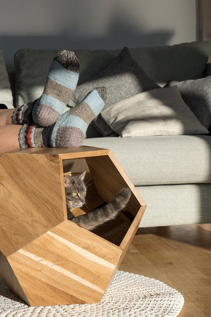 Móveis de madeira para animais de estimação, cama-caverna para gatos, casa para gatos