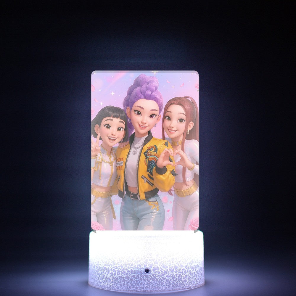 KPop K-POP Demon Hunters Kawaii Zoe Mira Rumi Saja Boys Superstar Monochrome Light Remote Control 16 Color Light Night Light
