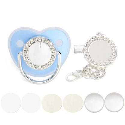 New Blank Baby Pacifier Clip Holder Set Personalized Newborn Dummy BPA Free Luxury Silicone Infant Teether Baby Soother