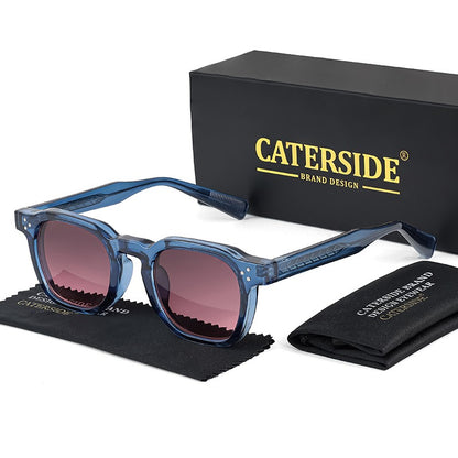Óculos de Sol Retrô Punk CATERSIDE Masculino Armação Pequena Quadrada Design Personalizado Óculos de Sol Feminino Viagem Festa Negócios Festival Presente