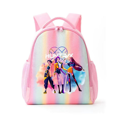 Mochila de Caçadores de Demônios KPop Estampa de Desenho Animado Anime Bolsas de Ombro para Estudantes Organizador de Papelaria Grande Capacidade Presentes de Volta às Aulas