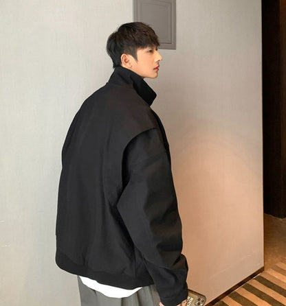 Alpha MA1 Pilot Jacket Men's Short Sleeve Stand Collar Clean Fit Outerwear High Street Style American Baseball Jacket