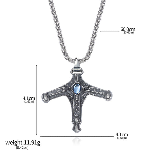 Bloodborne Necklace Sword Hunter Badge Gehrman Cross Edict Pendant Necklaces for Women Men Jewelry Accessories Gifts