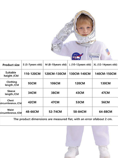 Halloween Space Suit Jumpsuit Cosmic Astronaut Costume Metallic Silver Unisex Family Party Dress Up
