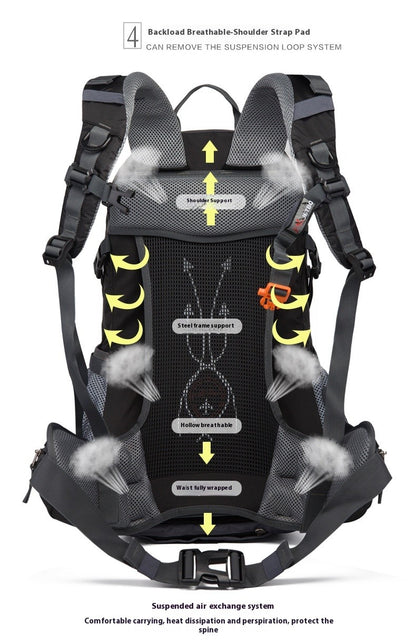 Mochilas de Caminhada Impermeáveis Masculinas e Femininas para Atividades ao Ar Livre, Montanhismo, Viagens, Esportes, Mochila de Grande Capacidade para Acampamento
