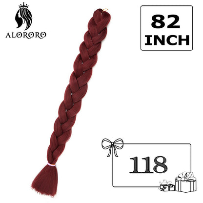 Cabelo Trançado Sintético Jumbo Alororo 82 polegadas Cabelo Falso Africano Fibra de Alta Temperatura Roxo Vermelho Extensões de Cabelo para Mulheres
