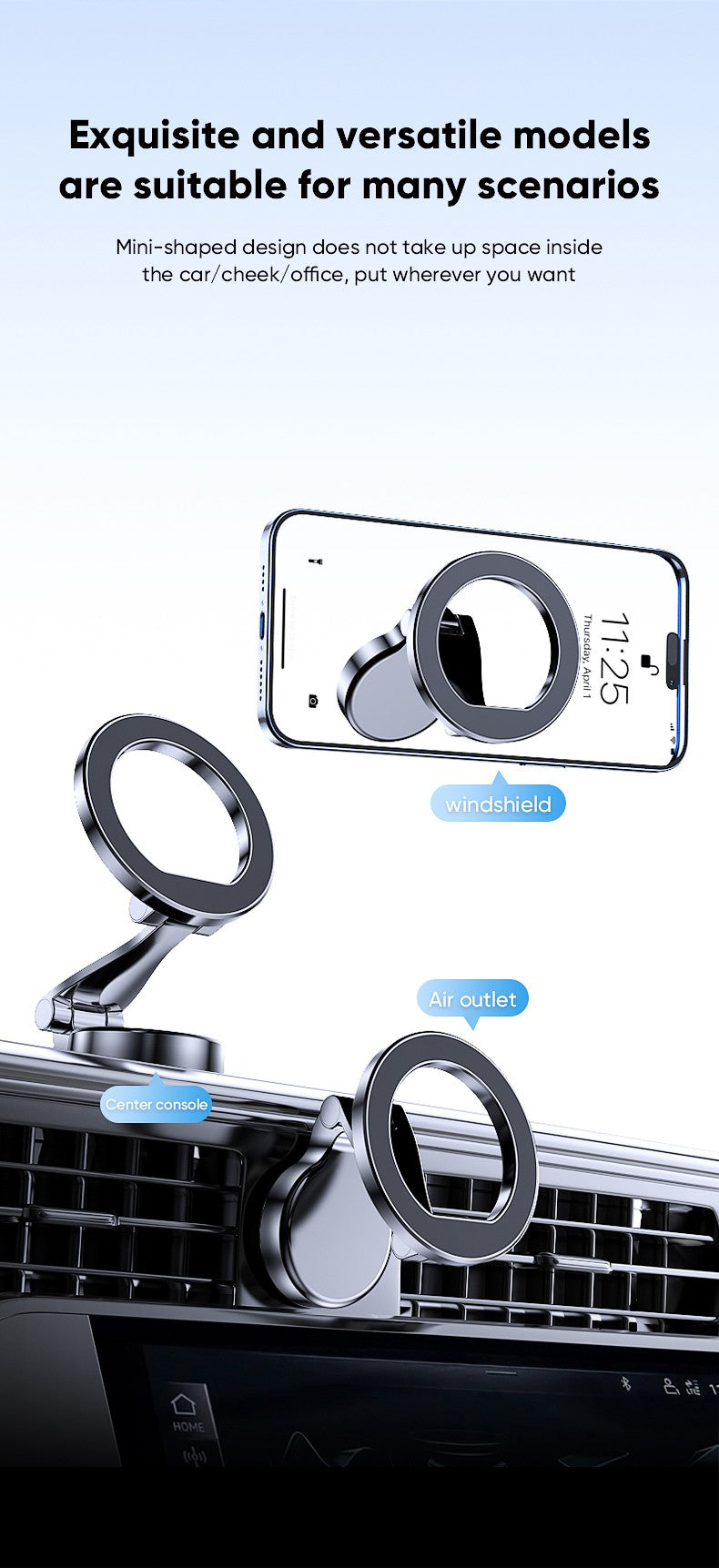 Suporte para telefone veicular 1080 Magsafe Suporte móvel para o carro Suporte para celular no carro para iPhone 17 16 Pro Max Plus