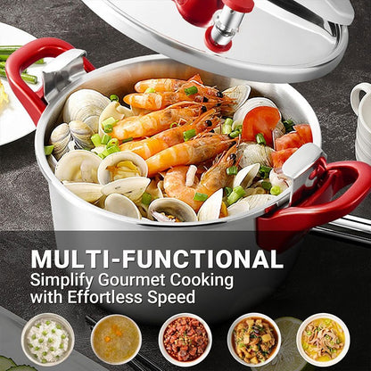 3L/6L/8L Cooking Pressure Cooker Large Capacity Stainless Steel Pressure Cooker Explosion-Proof Cookware for Gas Induction Stove